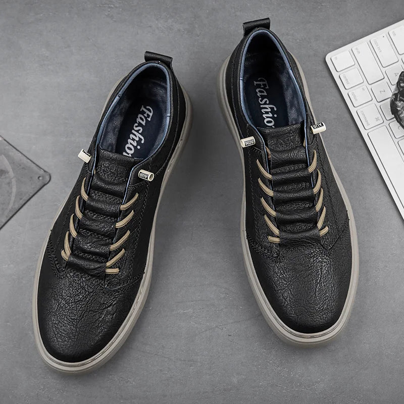 Men’s Leather Casual Oxford Flat Dress Shoes