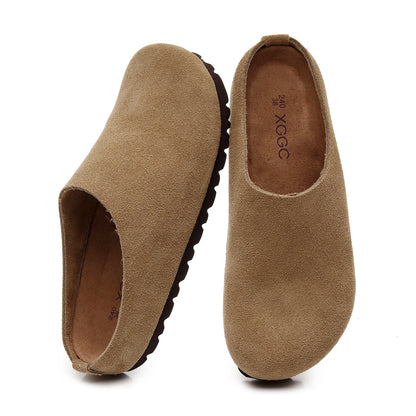 Anti-Slip Leather Clogs with Arch Support