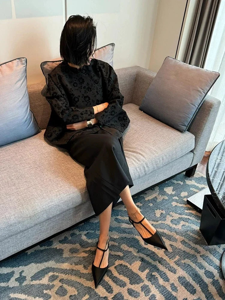 Sexy Pointed Toe Comfortable Low Heel Sandals