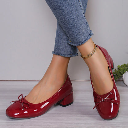 Women’s Round Toe Bow-Knot Platform Heels
