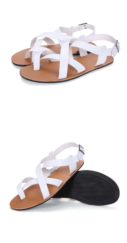 Men’s Leather Vintage Buckle Gladiator Sandals