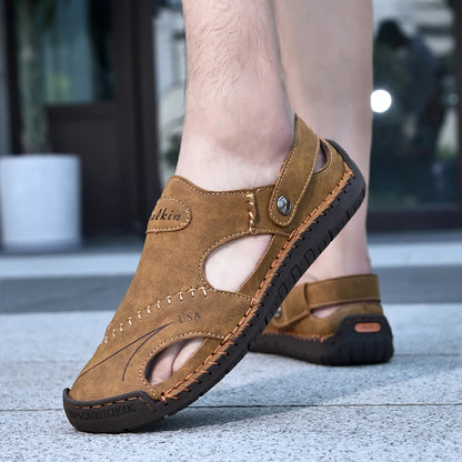 Men’s Handmade Leather Breathable Summer Sandals