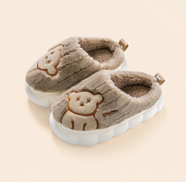 Children Plush Bear Indoor Slippers