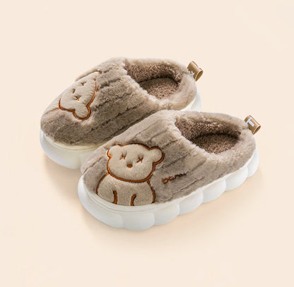 Children Plush Bear Indoor Slippers