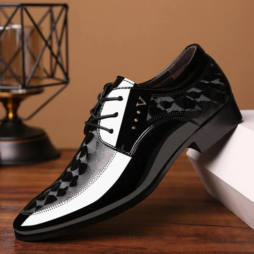 Men’s Leather Oxford Lace-Up Casual Dress Shoes