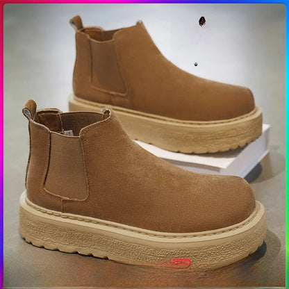 Men Retro Faux Suede Chelsea Boots