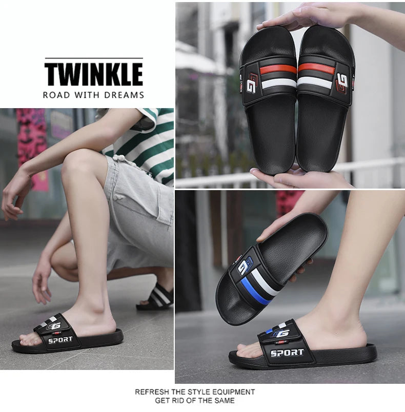 Men’s Lightweight Velcro Strap Summer Slippers
