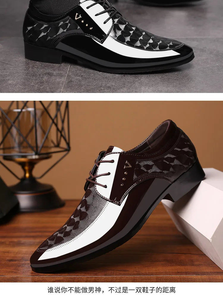 Men’s Leather Oxford Lace-Up Casual Dress Shoes