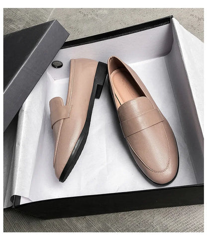 Women’s Vintage Leather Loafers Casual Flats