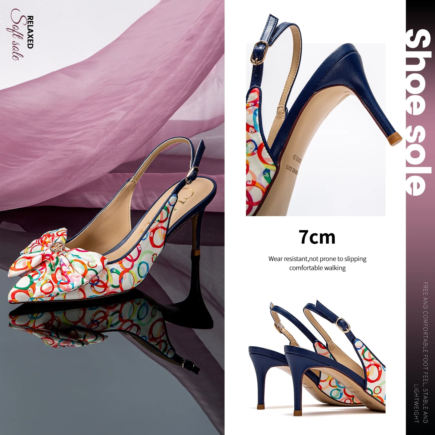 Women’s High Heel Sandals with Unique Print