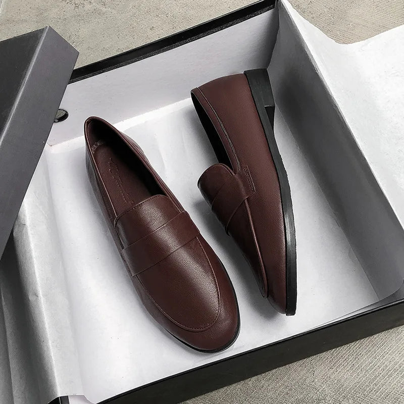 Women’s Vintage Leather Loafers Casual Flats