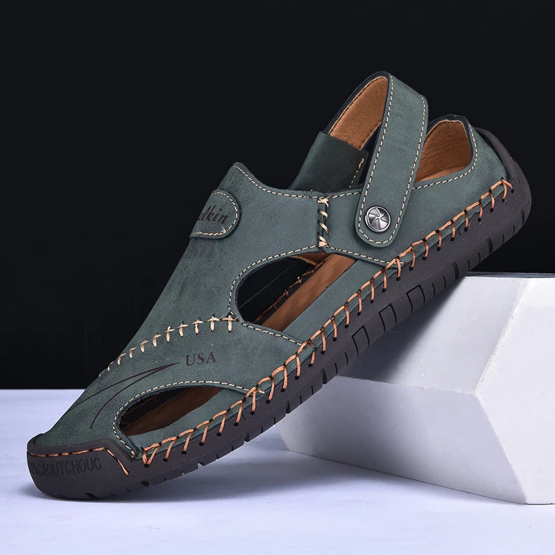 Men’s Handmade Leather Breathable Summer Sandals