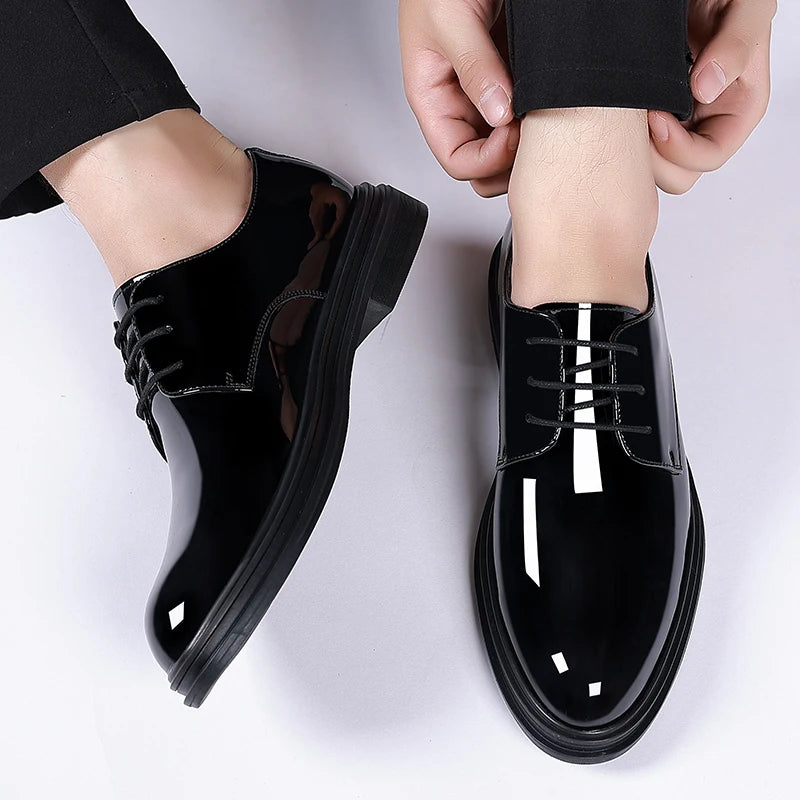Men’s Patent Leather Height Increase Dress Shoes