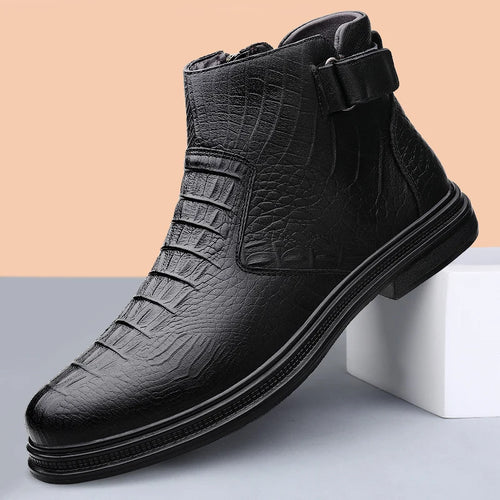 Men’s Leather Chelsea High-Top Ankle Boots