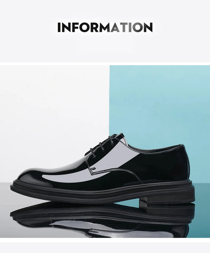 Men’s Patent Leather Height Increase Dress Shoes