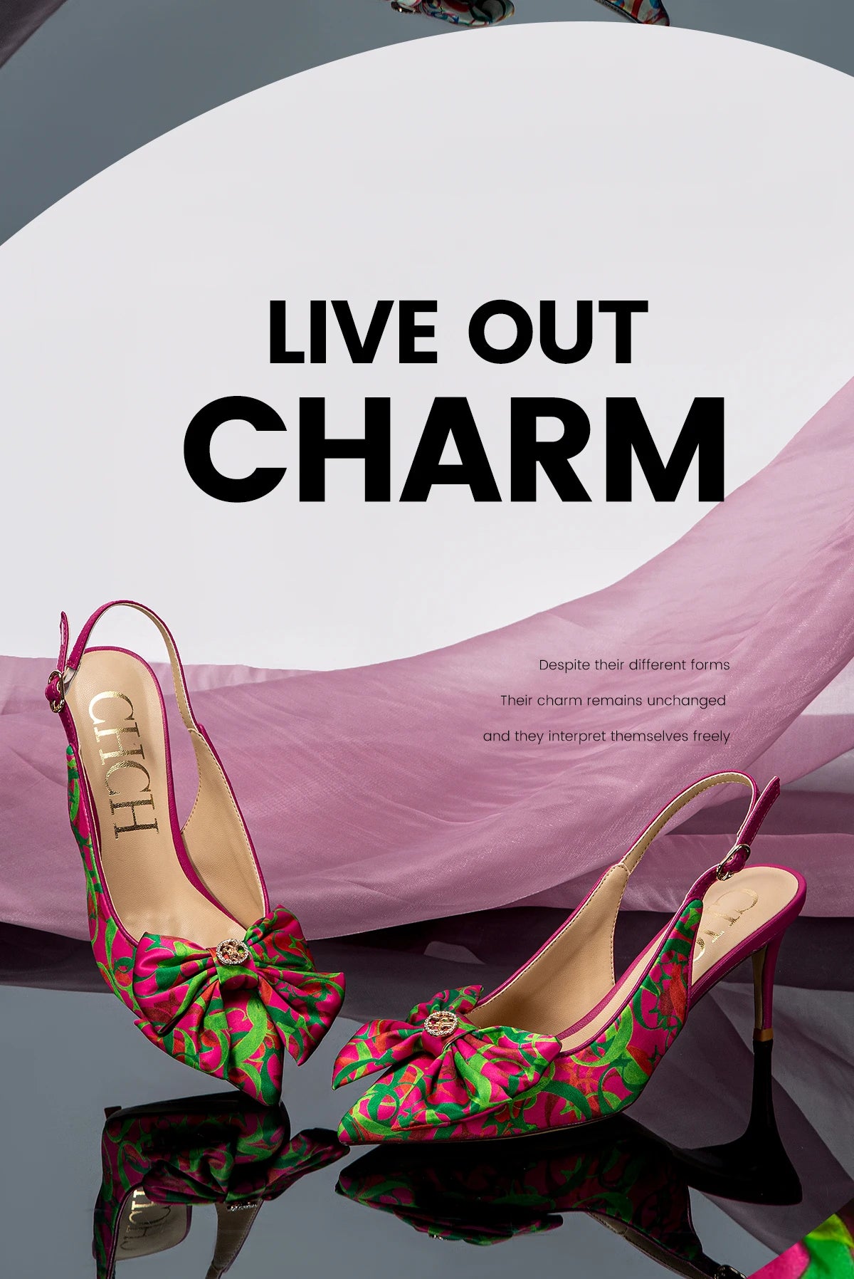 Women’s High Heel Sandals with Unique Print