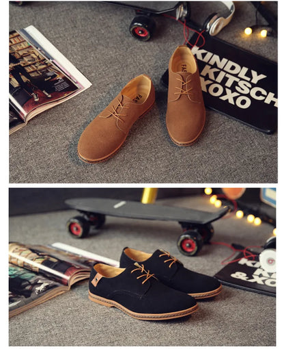 Men Luxury Suede Leather Oxford Shoes