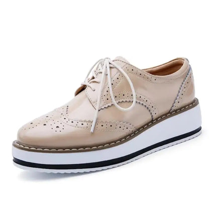 Women’s Leather Oxford Flats Lace-Up Brogues