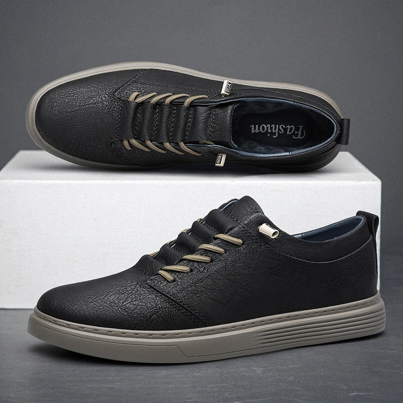 Men’s Leather Casual Oxford Flat Dress Shoes