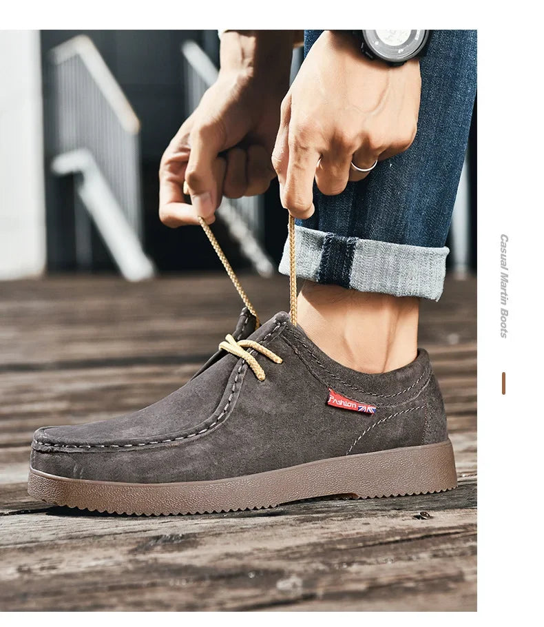 Men’s Suede Leather Lace-Up Casual Shoes