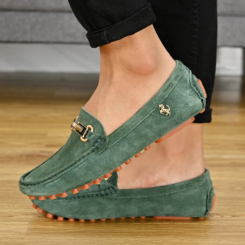 Men’s Large Size Leather Slip-On Loafers