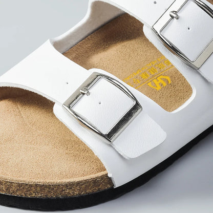 Men Brown Cork Faux Suede Sandals