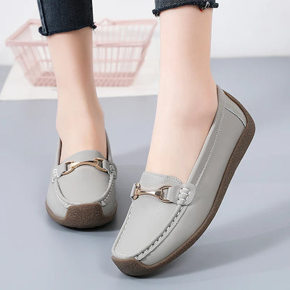 Women’s Leather Slip-On Casual Moccasin Flats