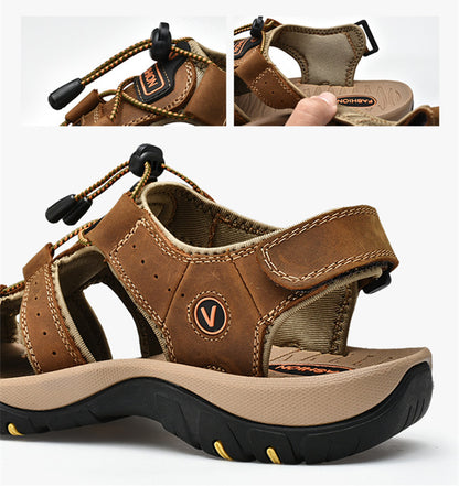 Men’s Genuine Leather Summer Roman Sandals
