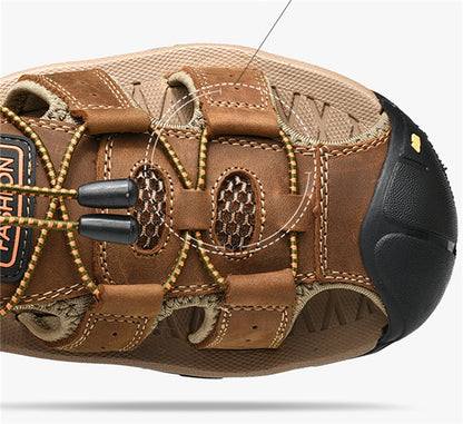 Men’s Genuine Leather Summer Roman Sandals