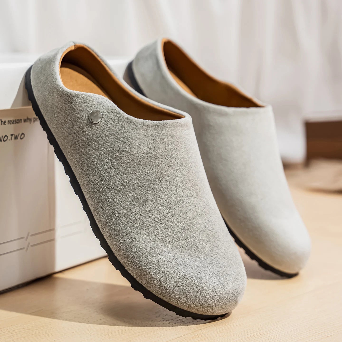 Unisex Leather Slip-On Summer Flats