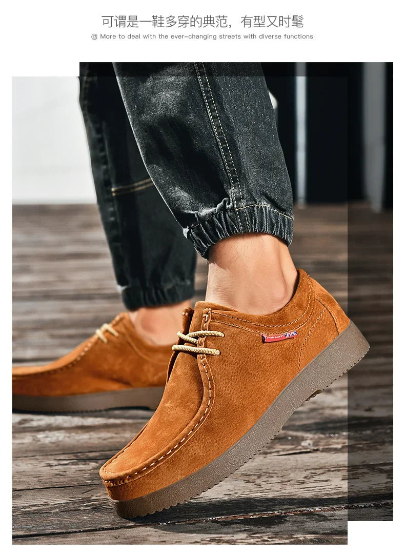 Men’s Suede Leather Lace-Up Casual Shoes