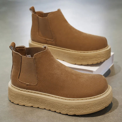 Men Retro Faux Suede Chelsea Boots
