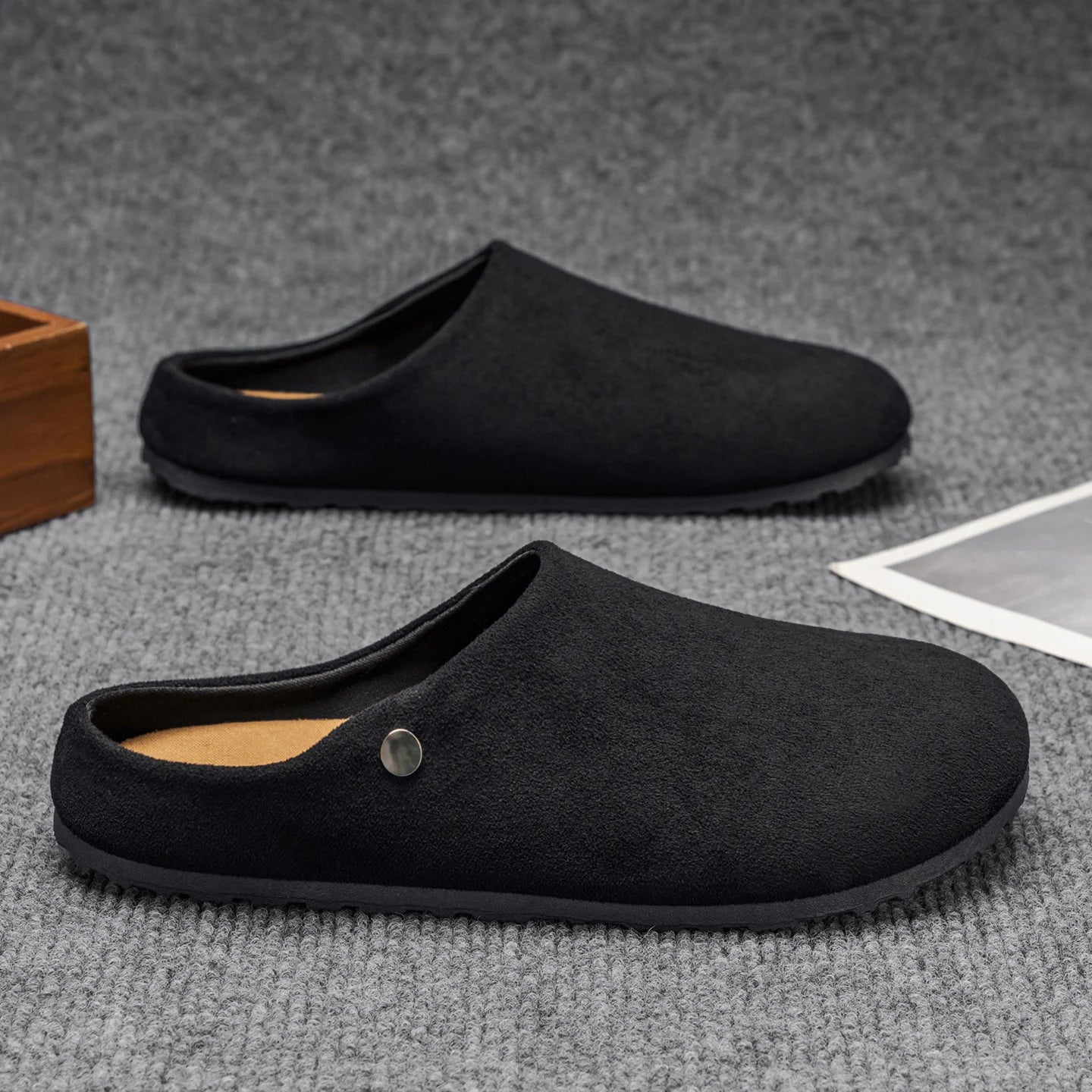 Unisex Leather Slip-On Summer Flats