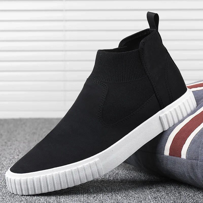 Men’s High-Top Canvas Casual Slip-On Shoes