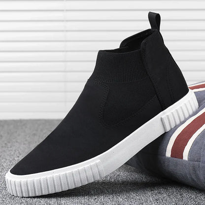 Men’s High-Top Canvas Casual Slip-On Shoes