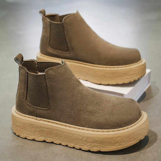 Men Retro Faux Suede Chelsea Boots