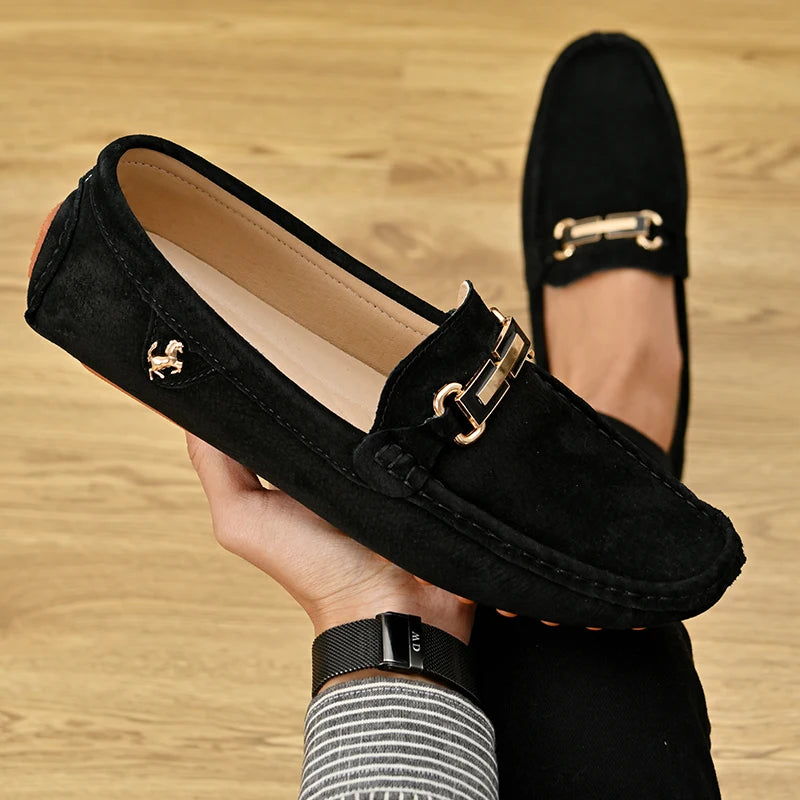 Men’s Large Size Leather Slip-On Loafers