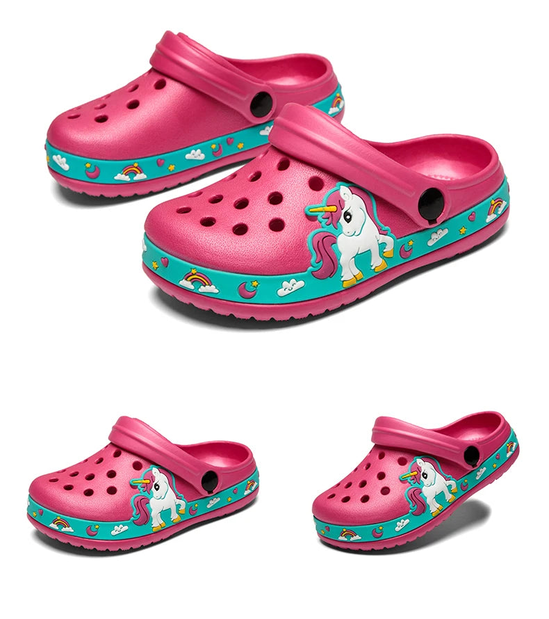 Baby Boys Cartoon Excavator Clogs