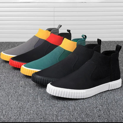 Men’s High-Top Canvas Casual Slip-On Shoes