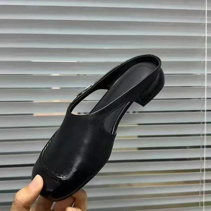 Women’s Leather Mule Loafers with Low Heel
