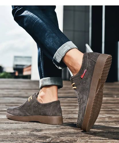 Men’s Suede Leather Lace-Up Casual Shoes