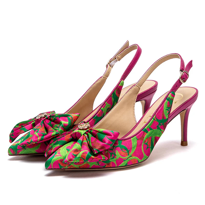 Women’s High Heel Sandals with Unique Print