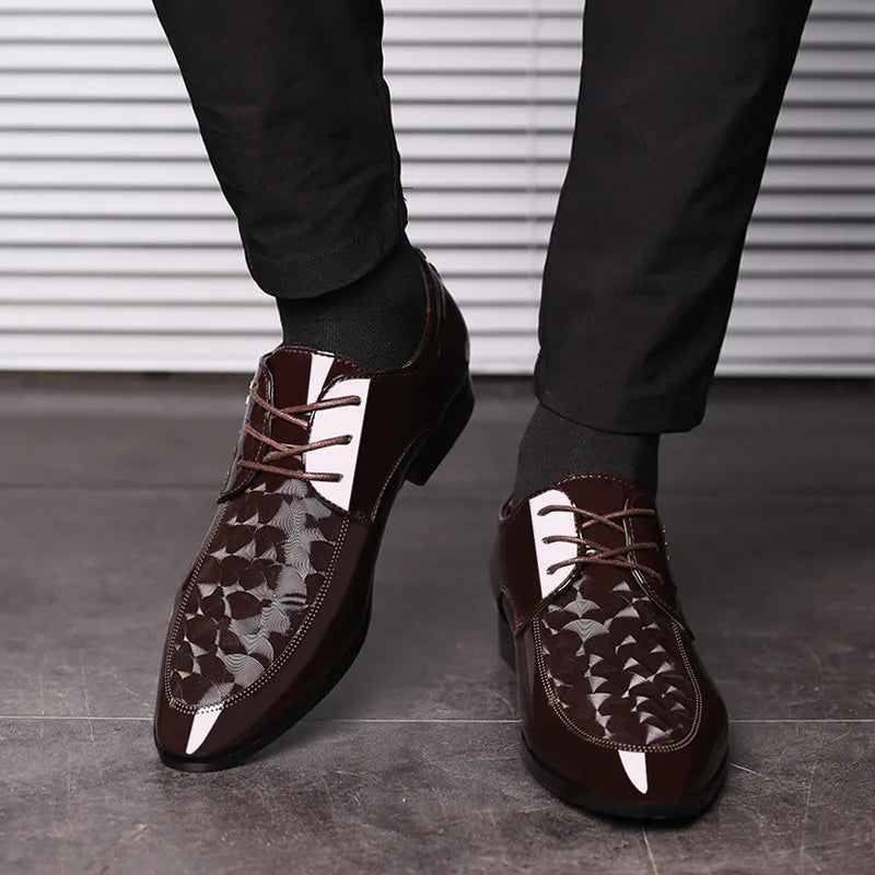 Men’s Leather Oxford Lace-Up Casual Dress Shoes