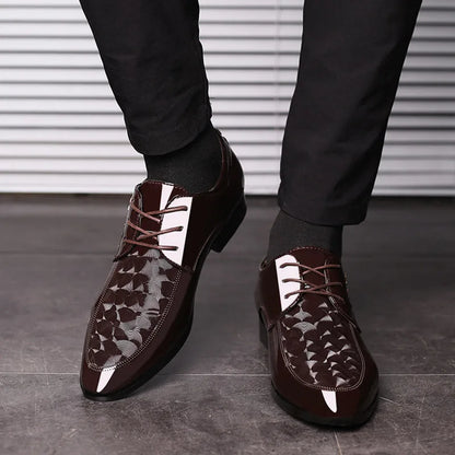 Men’s Leather Oxford Lace-Up Casual Dress Shoes