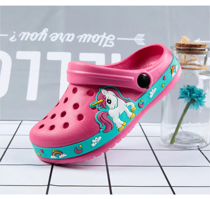 Baby Boys Cartoon Excavator Clogs