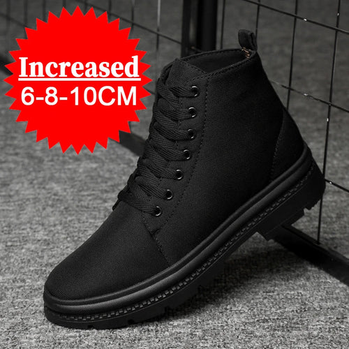 Men’s Hidden Heel Canvas Elevator Boots