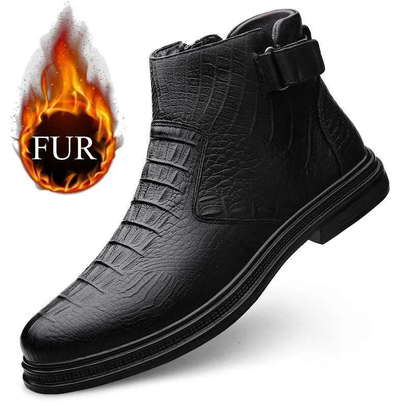 Men’s Leather Chelsea High-Top Ankle Boots