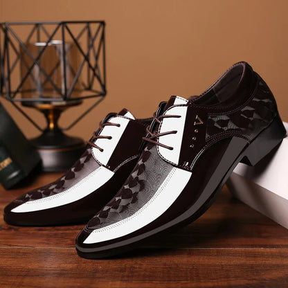 Men’s Leather Oxford Lace-Up Casual Dress Shoes