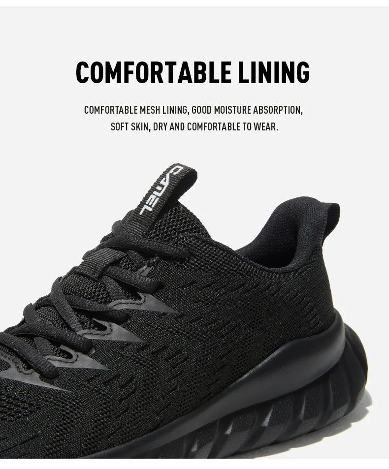 Men’s Lightweight Black Casual Sports Sneakers