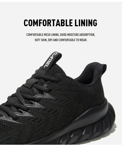 Men’s Lightweight Black Casual Sports Sneakers